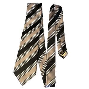 Donald J Trump Signature Collection Neck Tie Striped Black And Peach